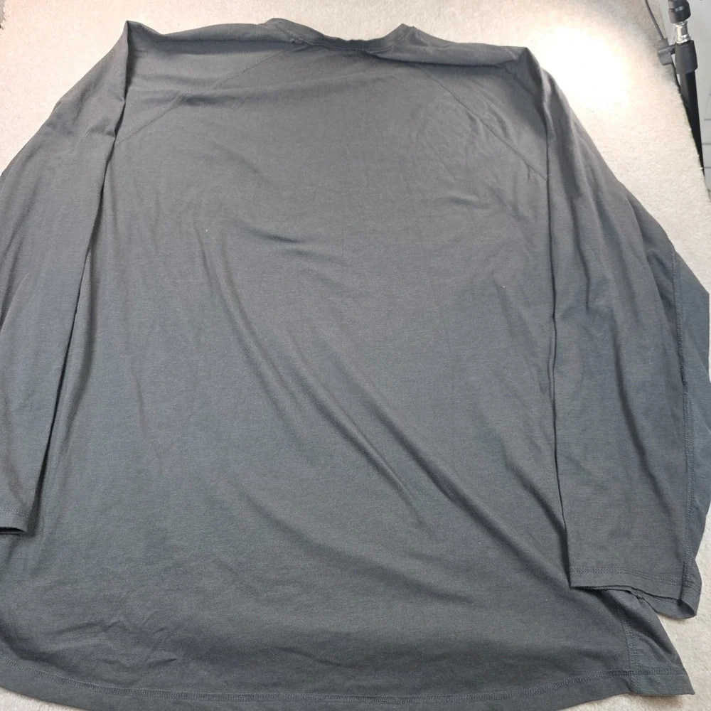 Carhartt T-Shirt Mens 3XL Gray Relaxed Fit Long Sleeve Crew Neck Logo Pocket Tee